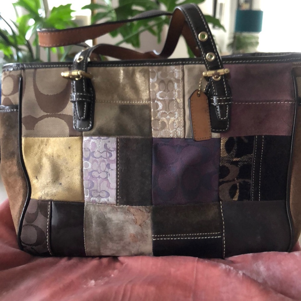 SOLD !! Coach patchwork vintage handbag